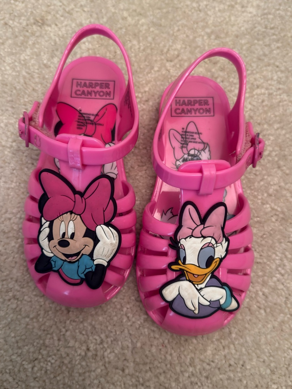 Harper Canyon Hot Pink Minnie & Daisy Jelly Sandals for Kids